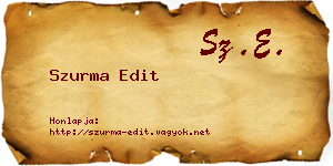 Szurma Edit névjegykártya